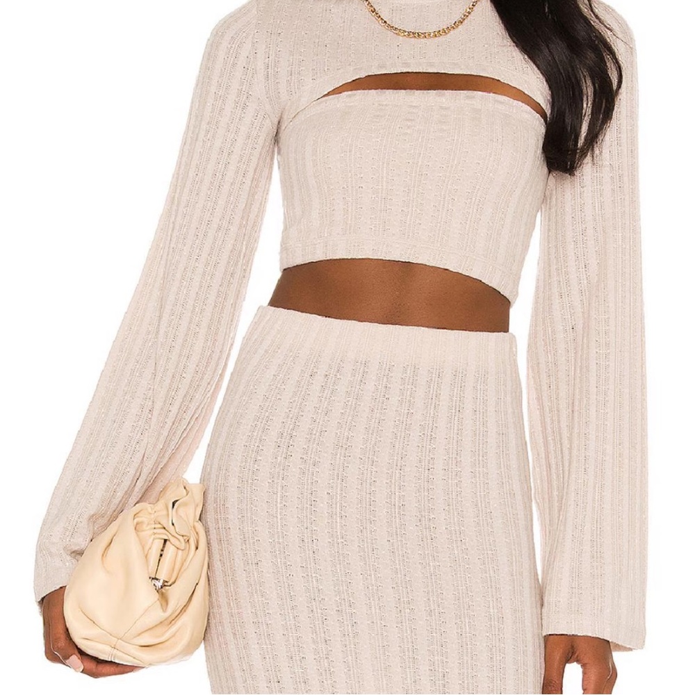 L’Academie Binx Top overlay in Oatmeal